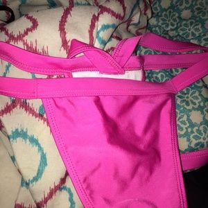 Cute hot pink strappy bikni bottom
